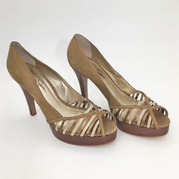 Jessica Simpson Shoes - Jessica Simpson Strappy Peep Toe Heels Shoes